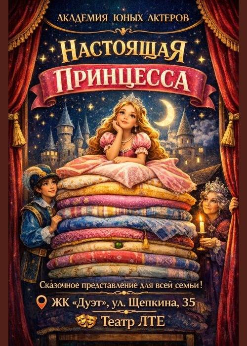 Премьера! Настоящая принцесса — афиша Алматы, Театр Ермашова